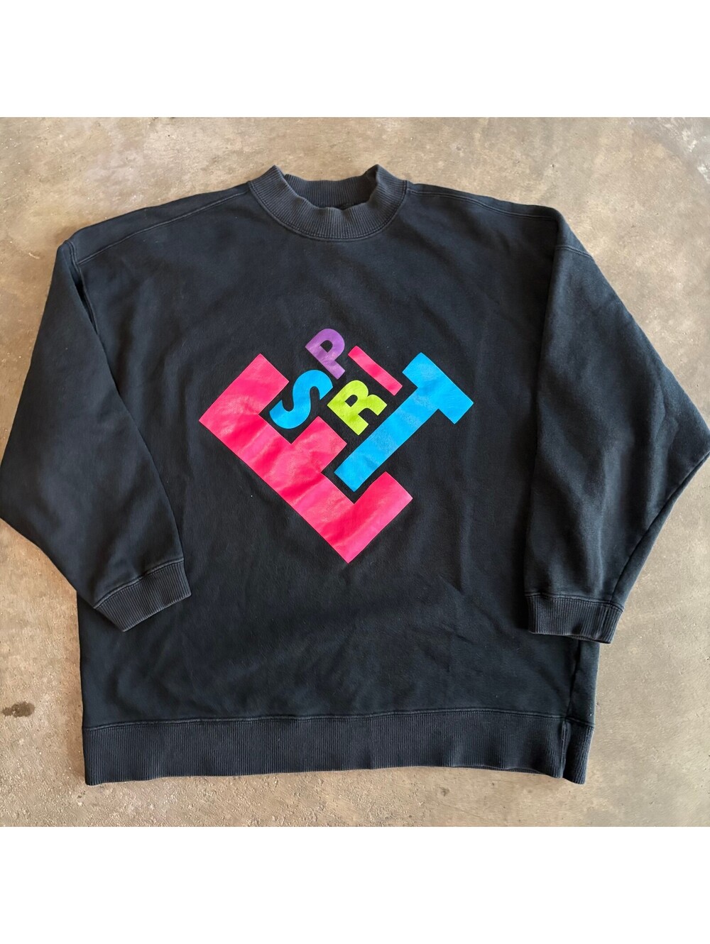 Vtg Esprit Men Sz M Crewneck Sweatshirt w/ Colorful Logo